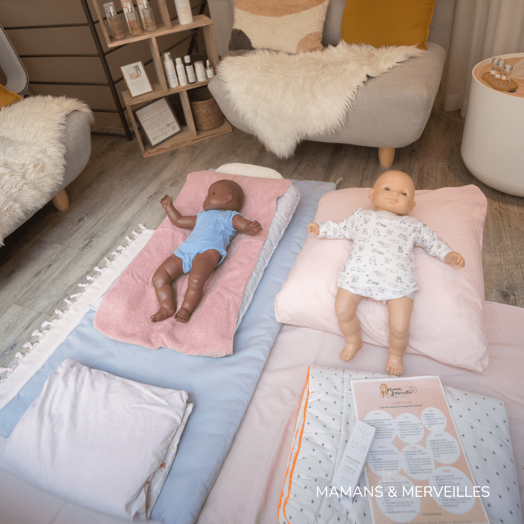 Photo du pied d'un bébé bénéficiant d'un massage