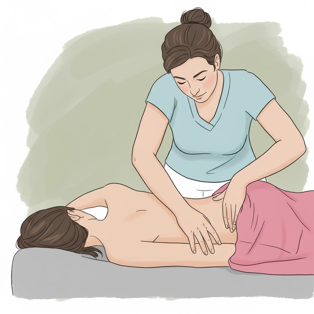 Image d'un massage du dos pour femme enceinte